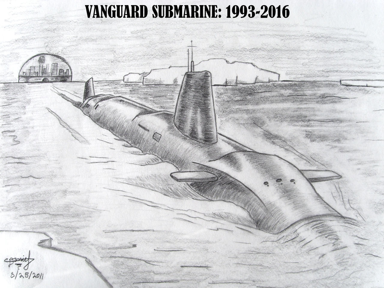 Подводная лодка рисунок карандашом