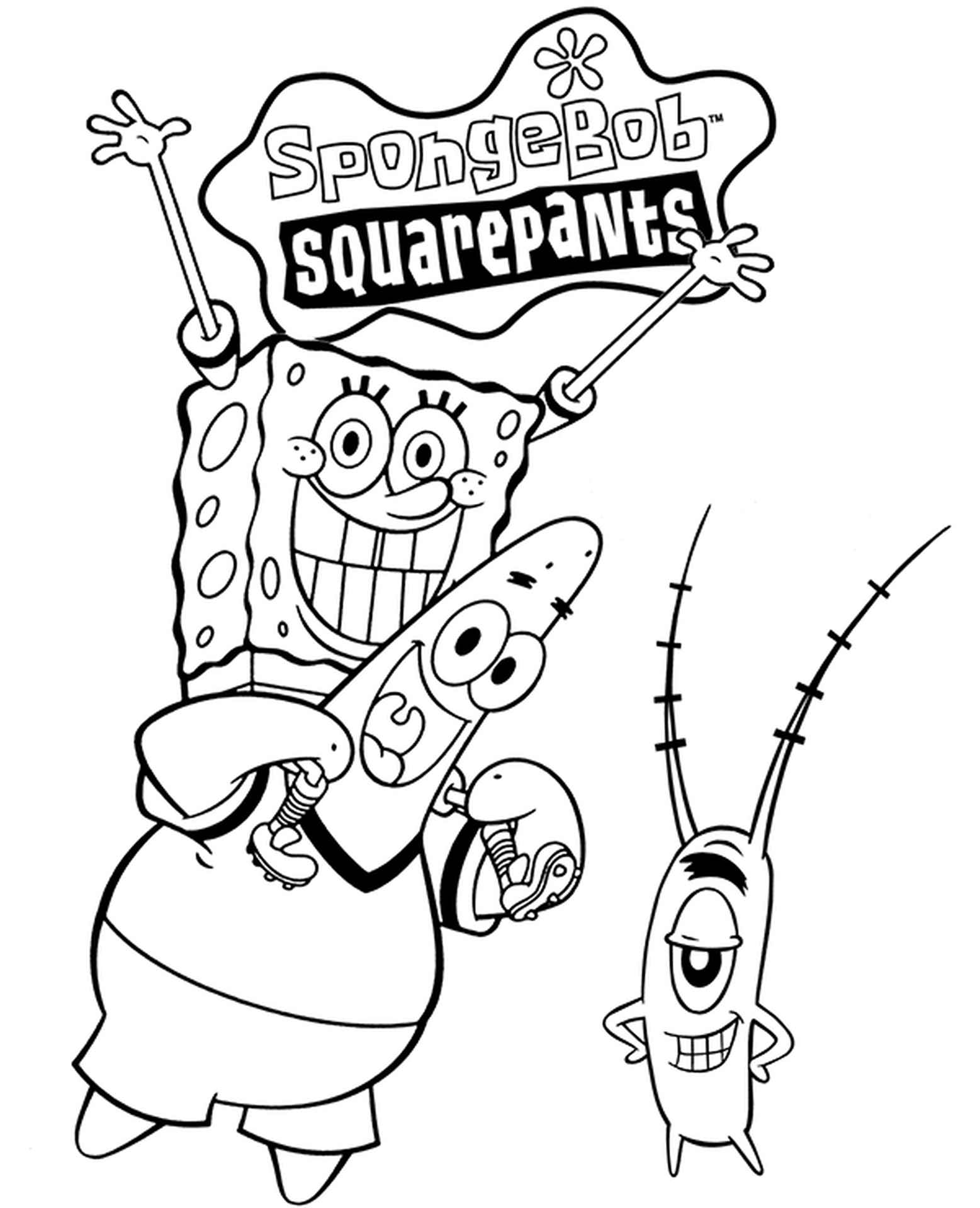 Губка Боб квадратные штаны раскраска планктон