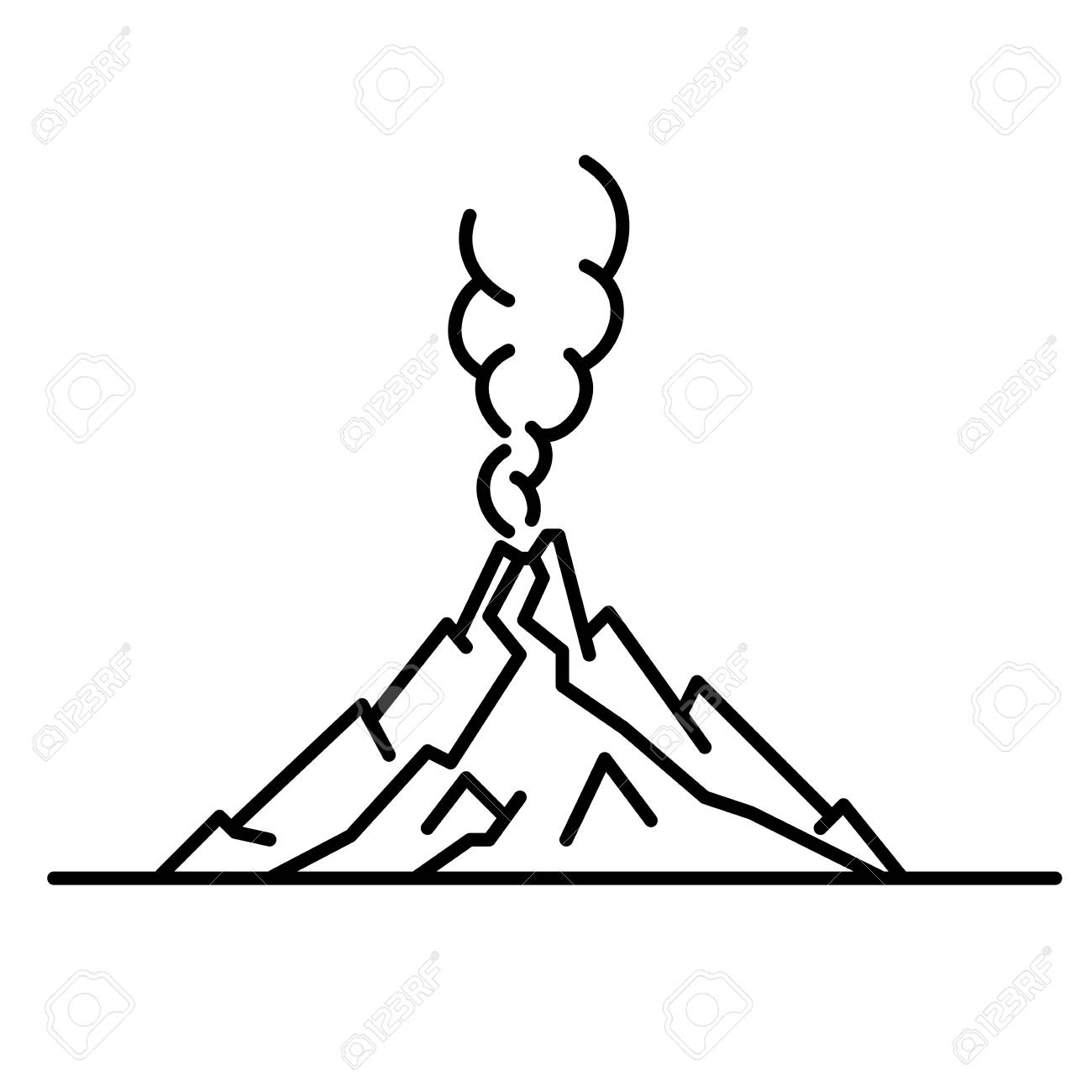 Вулканы вектор линии