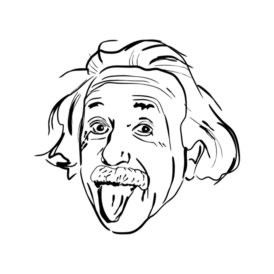 Альбер Эйнштейн с языком рисунок