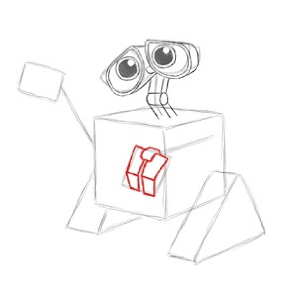 Робот из мультфильма Валли рисунок маркером