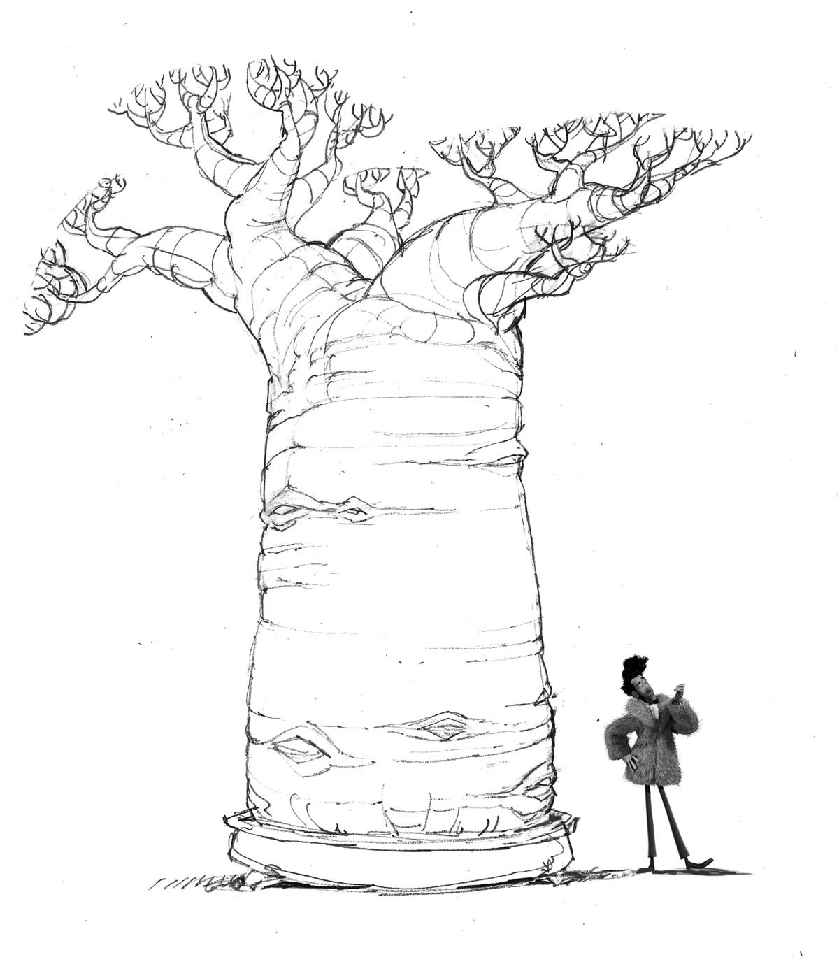 Баобаб дерево раскраска
