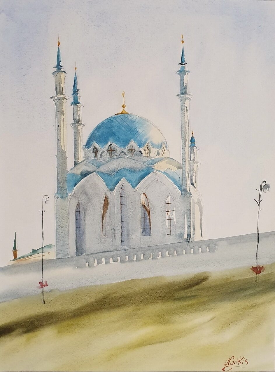 Мечеть кул Шариф акварель
