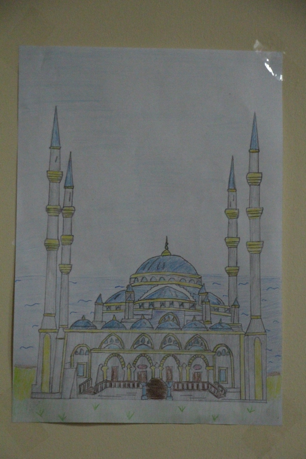 Мечеть рисунок цветной