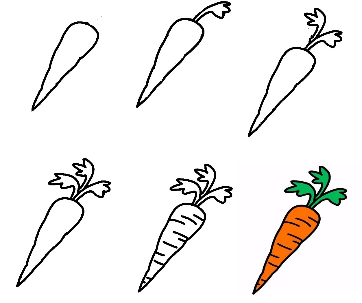 Морковка рисунок раскраска