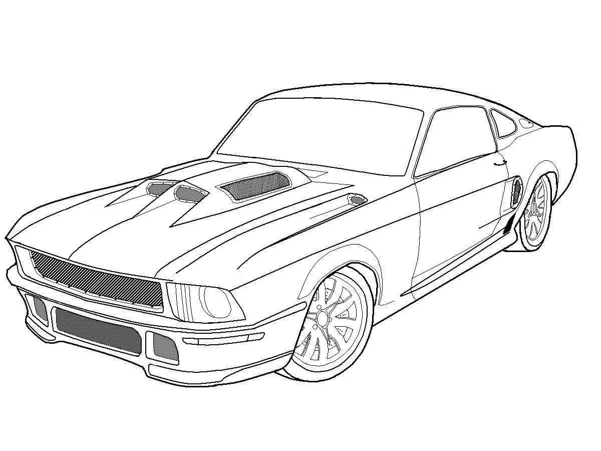 Раскраска Форд Мустанг (Ford Mustang) | Раскраски машины. Раскраски для мальчиков машины
