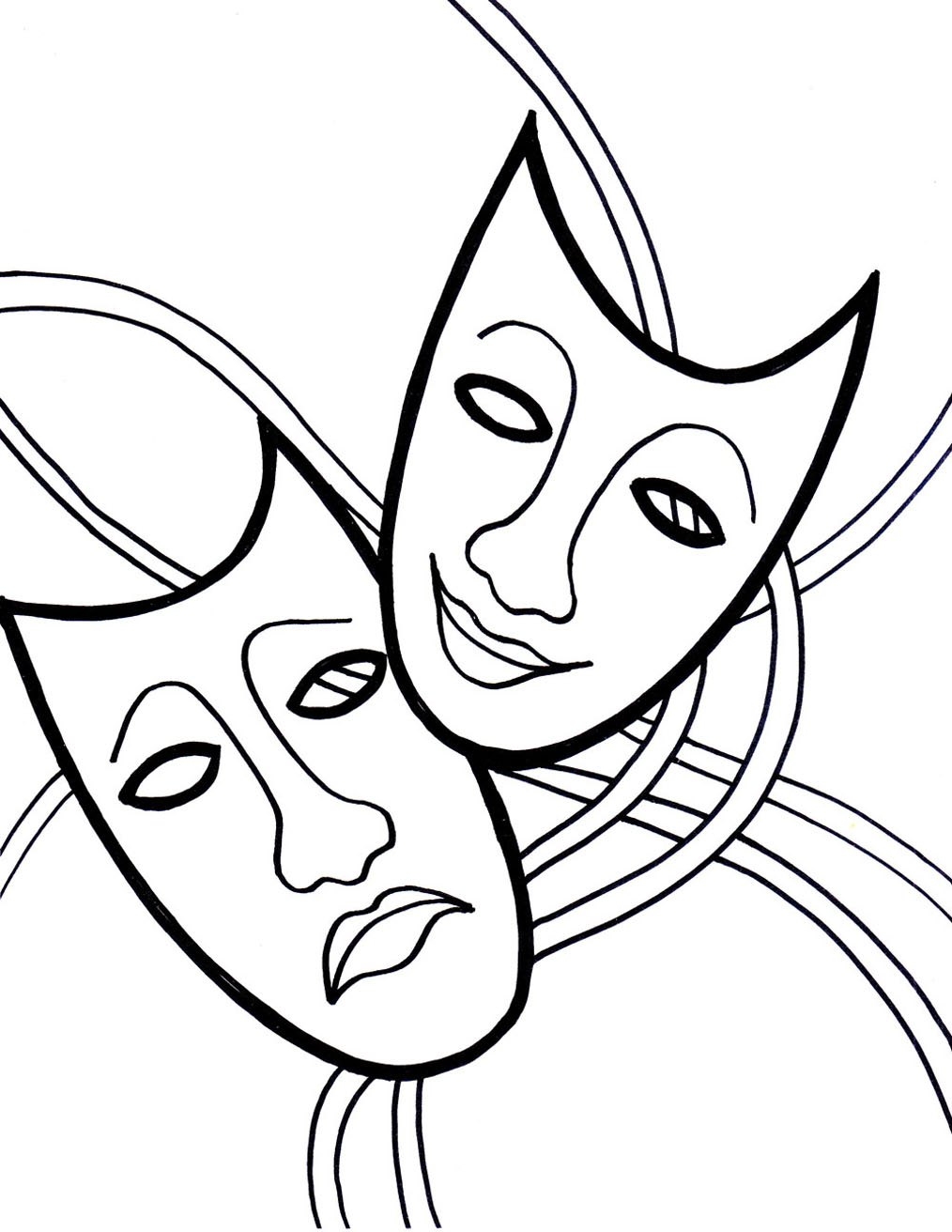 Театральная маска рисунок карандашом