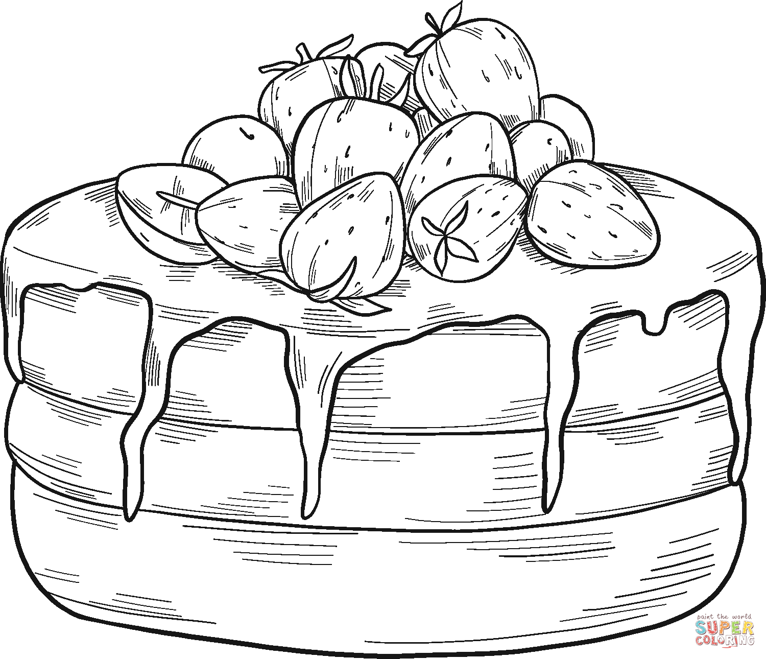 Раскраска торт пирог