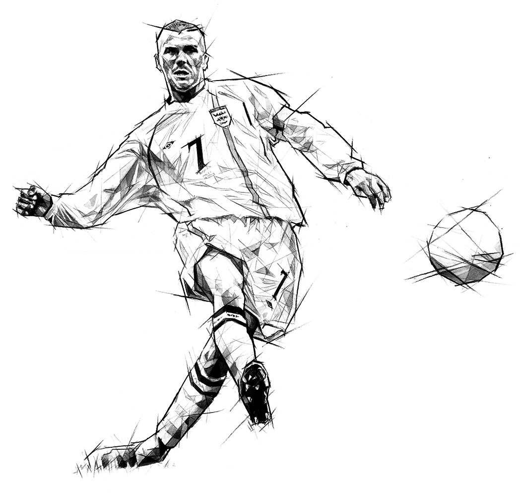 Футболист Дэвид Бекхэм рисунок