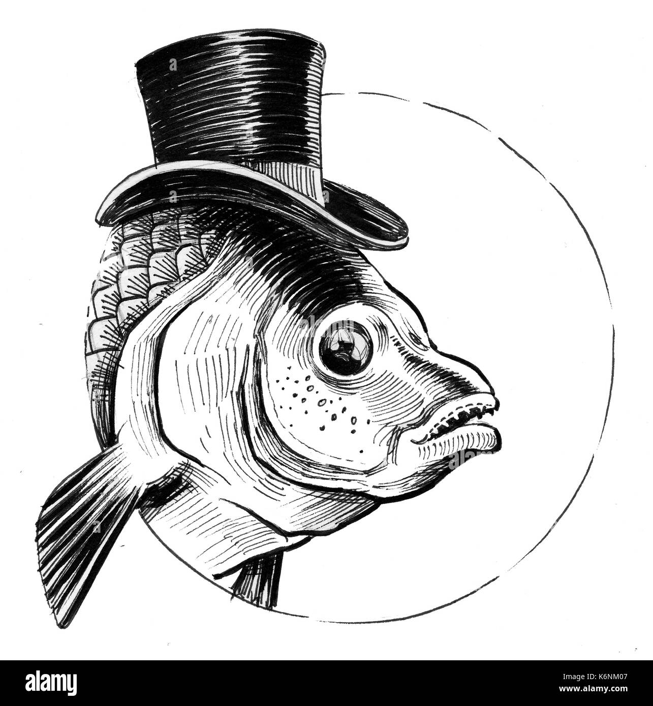 Рыба в шляпе вектор