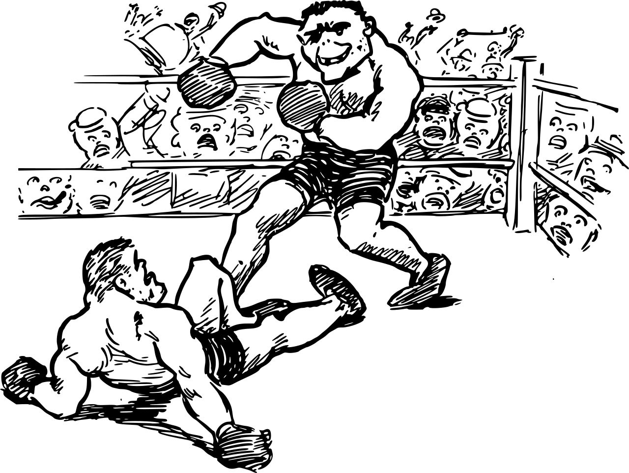 Раскраска боксеры на ринге