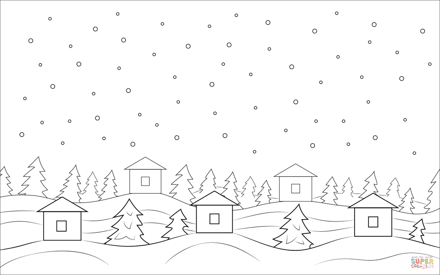 Снег Картинка Для Детей Раскраска