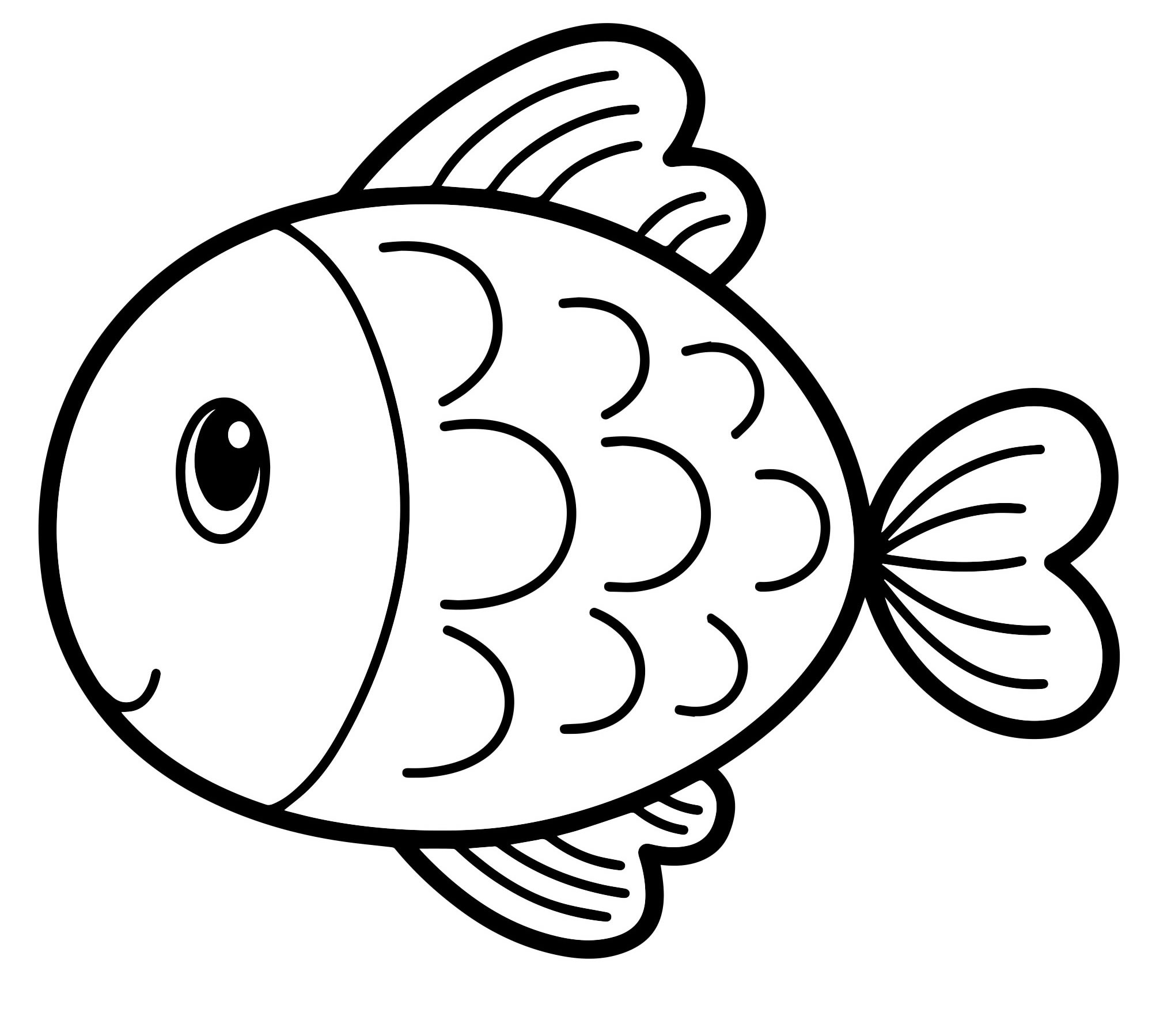 Картинка раскраска золотая рыбка