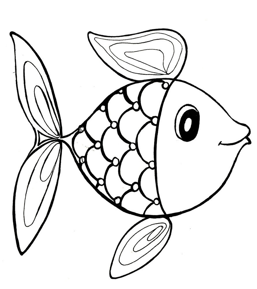 Раскраска Рыбка малыш