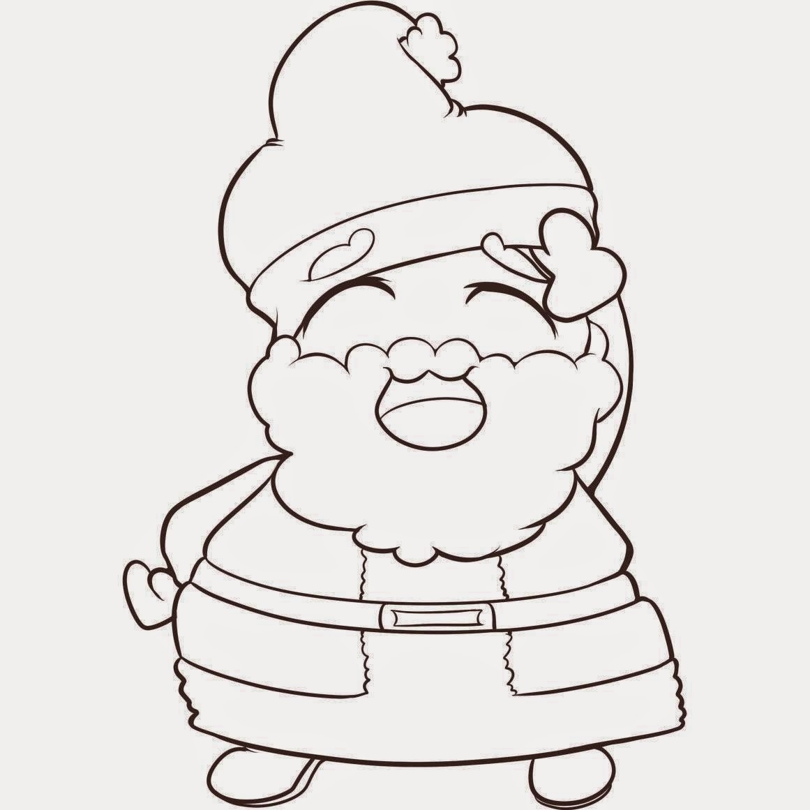 Лицо Деда Мороза карандашом