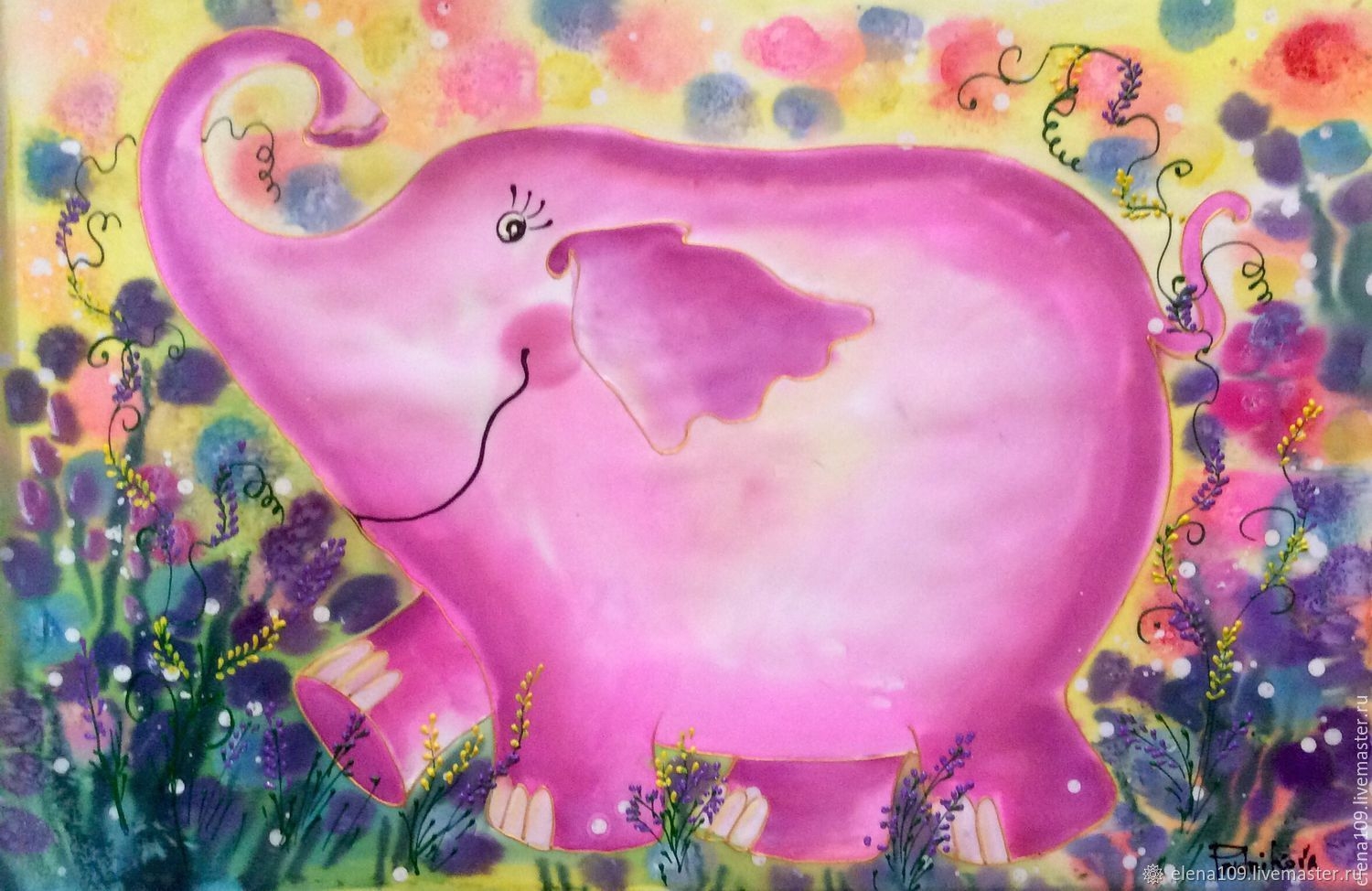 Песня слоники и гномики. Розовый Слоник. Сказочный слон. Розовый слон сказочный. Слоник гуашью.