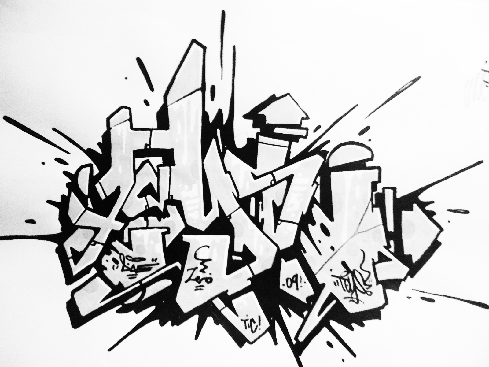 Мини скетчи граффити