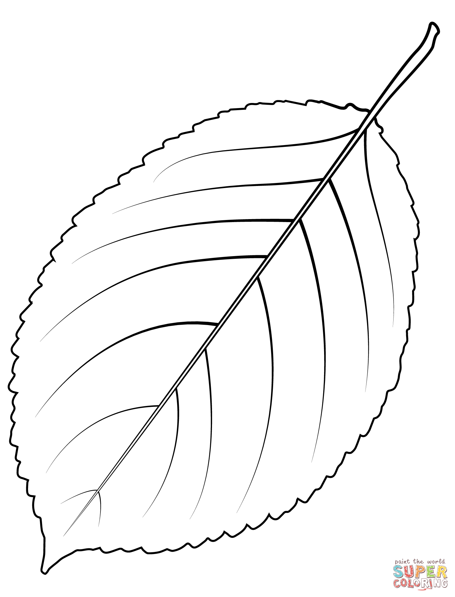Лист вишни контур