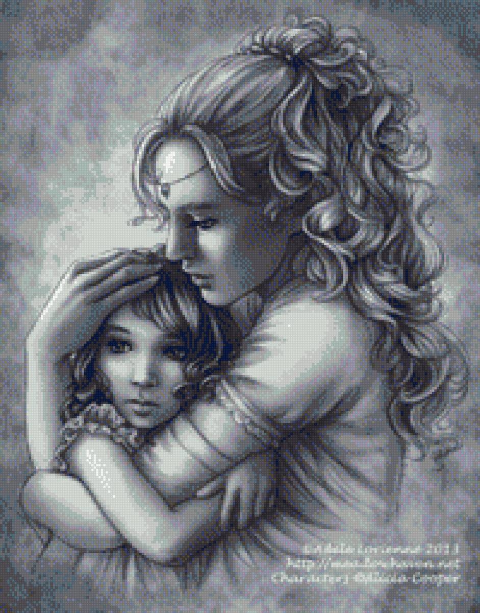 Рисунок мама и дочь карандашом - 53 фото