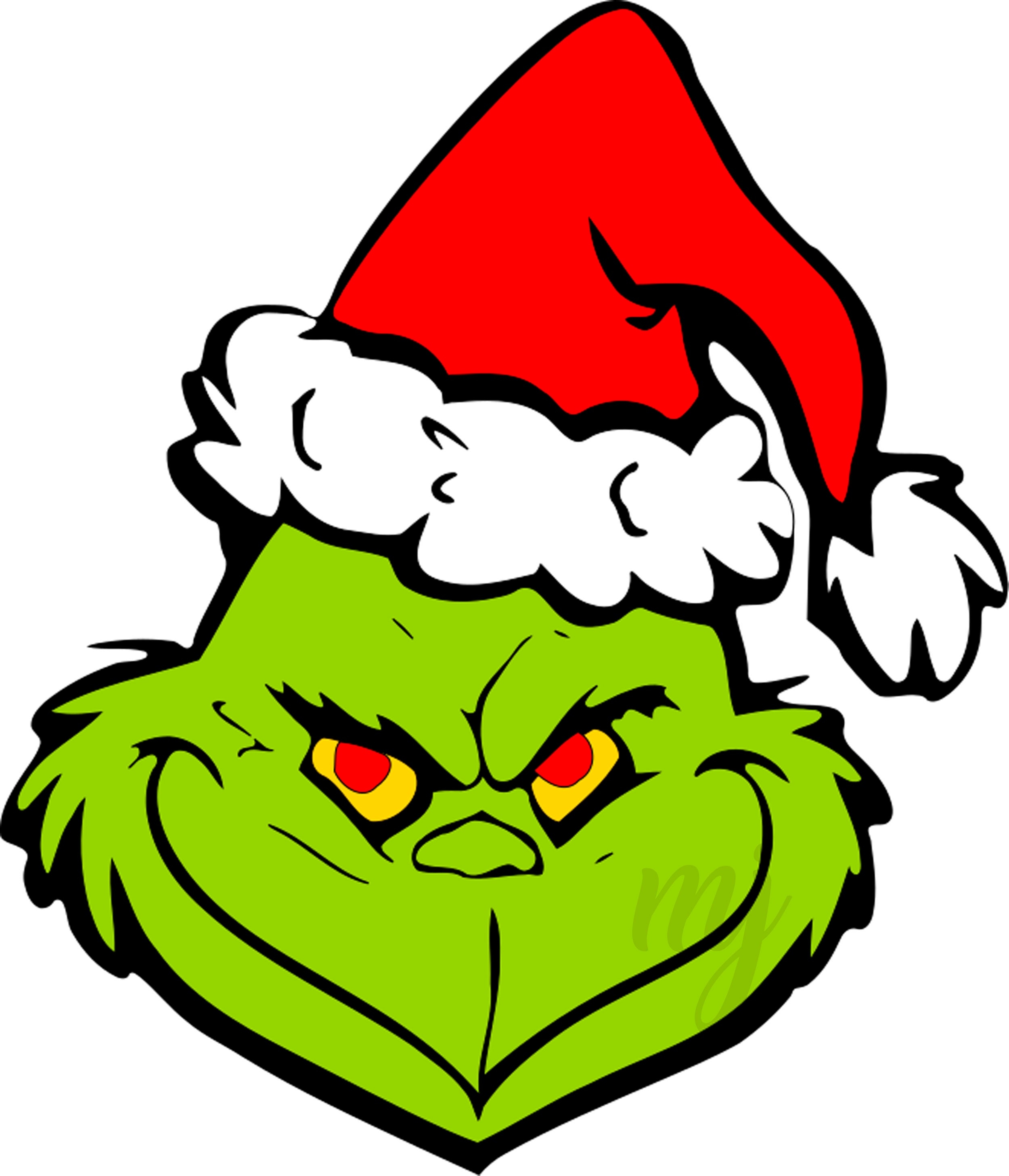 How to draw the grinch head