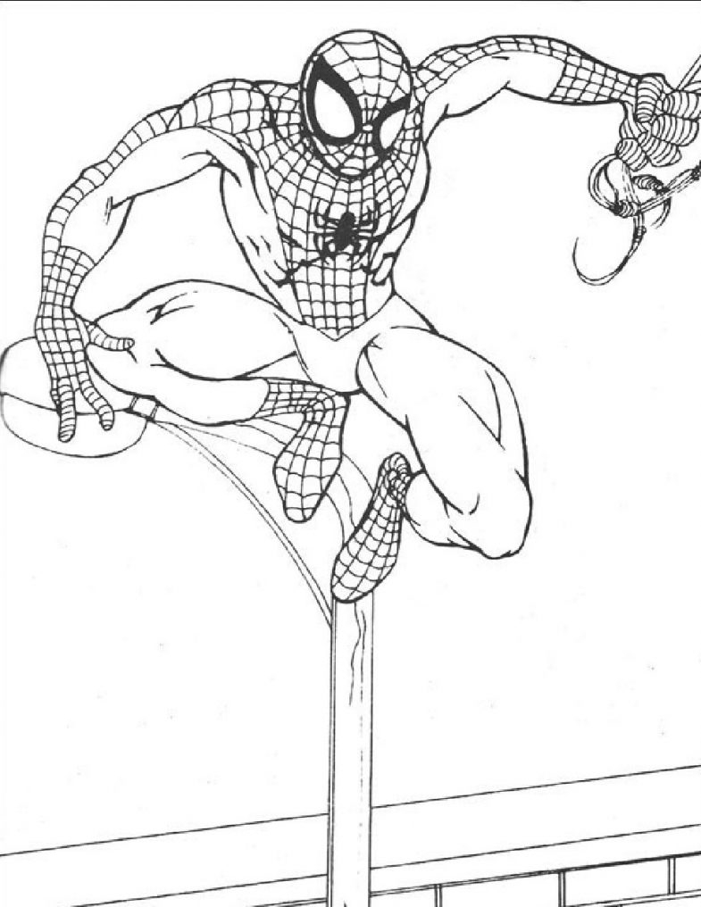 Рисунок человек паук для раскрашивания