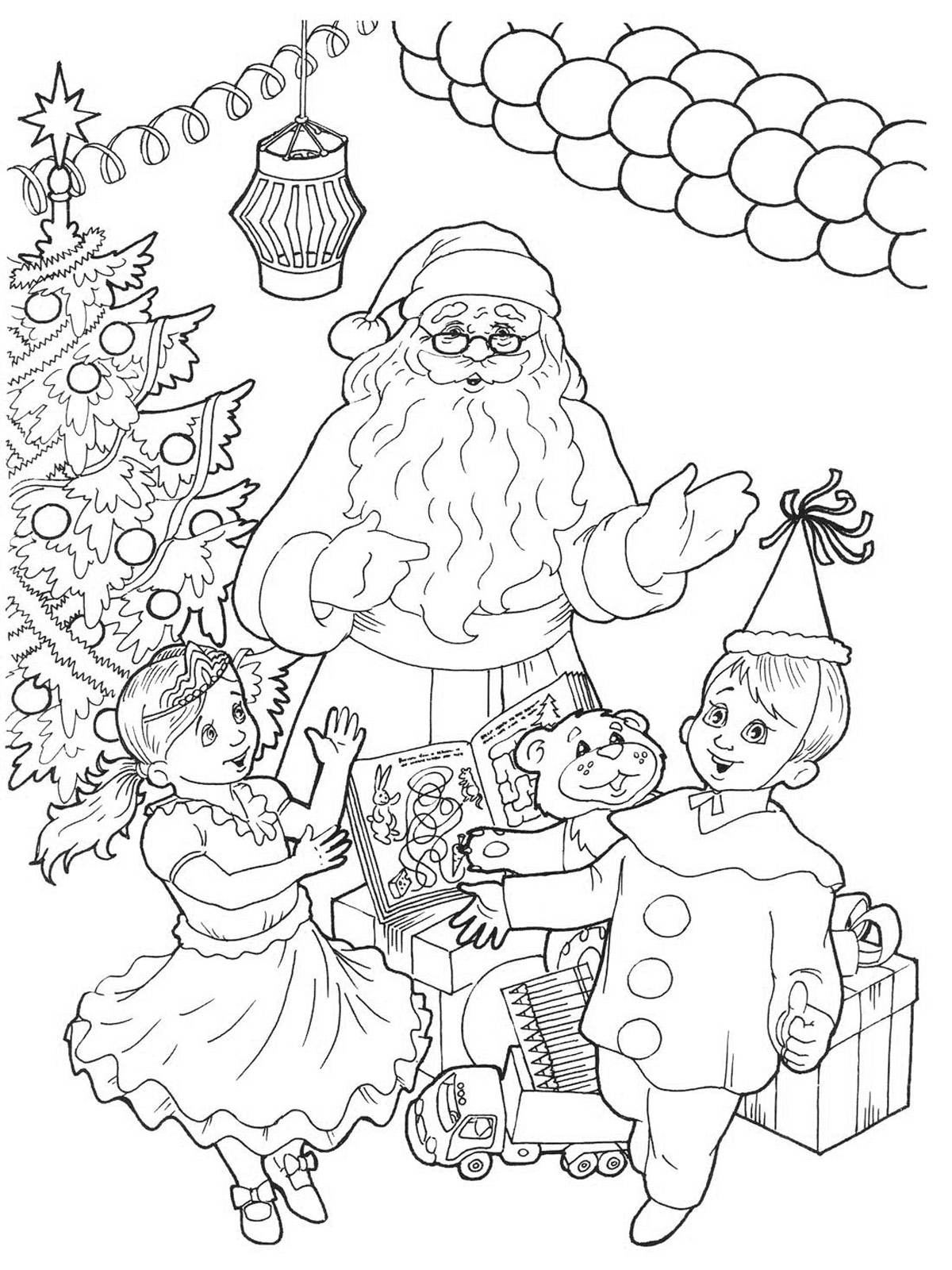 Раскраски Дед Мороз и Снегурочка распечатать бесплатно