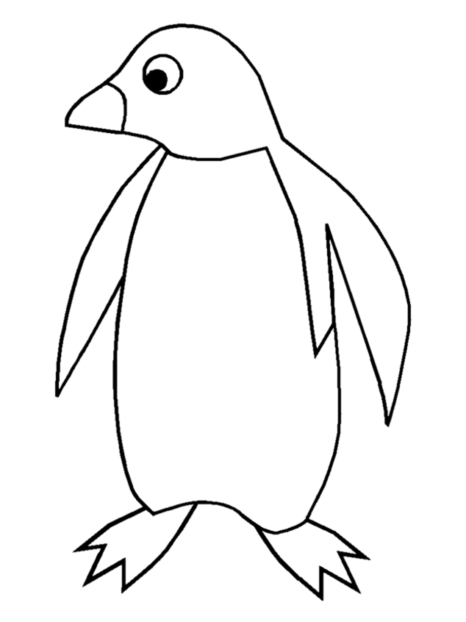 Трафарет пингвина для рисования