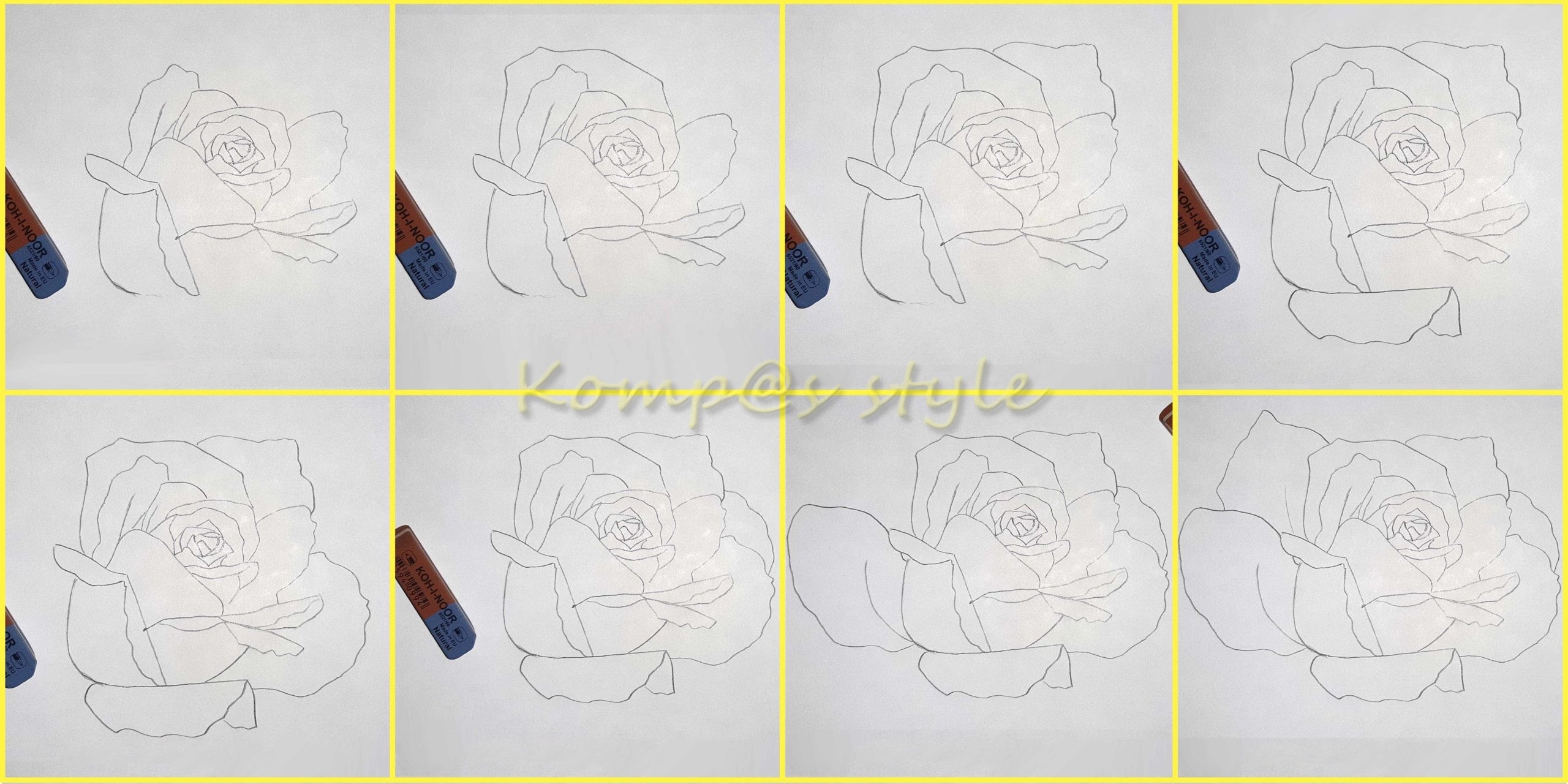 Как нарисовать розу и коробку конфет