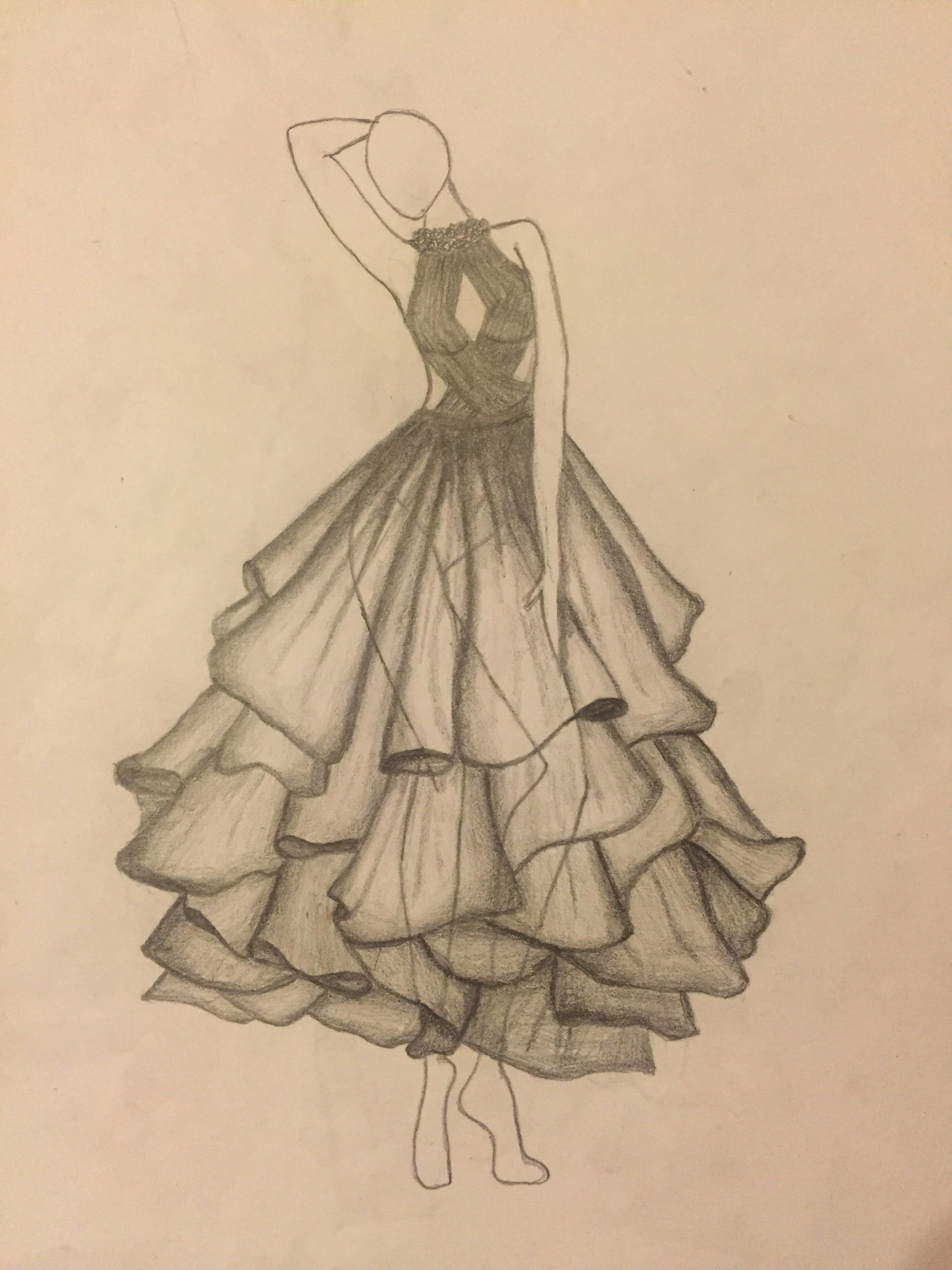 Платье рисунок карандашом