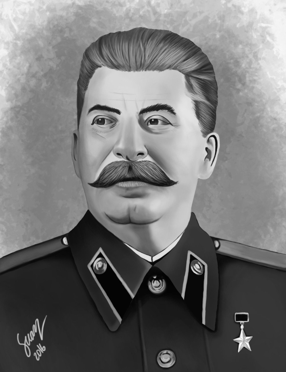 Сталин лицо рисунок