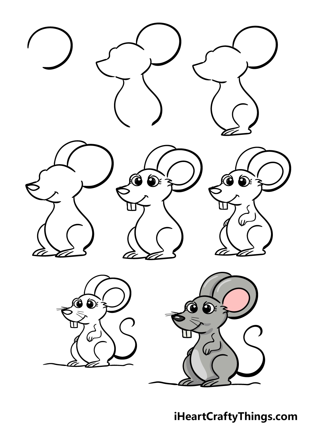 Мышка карандашом для детей