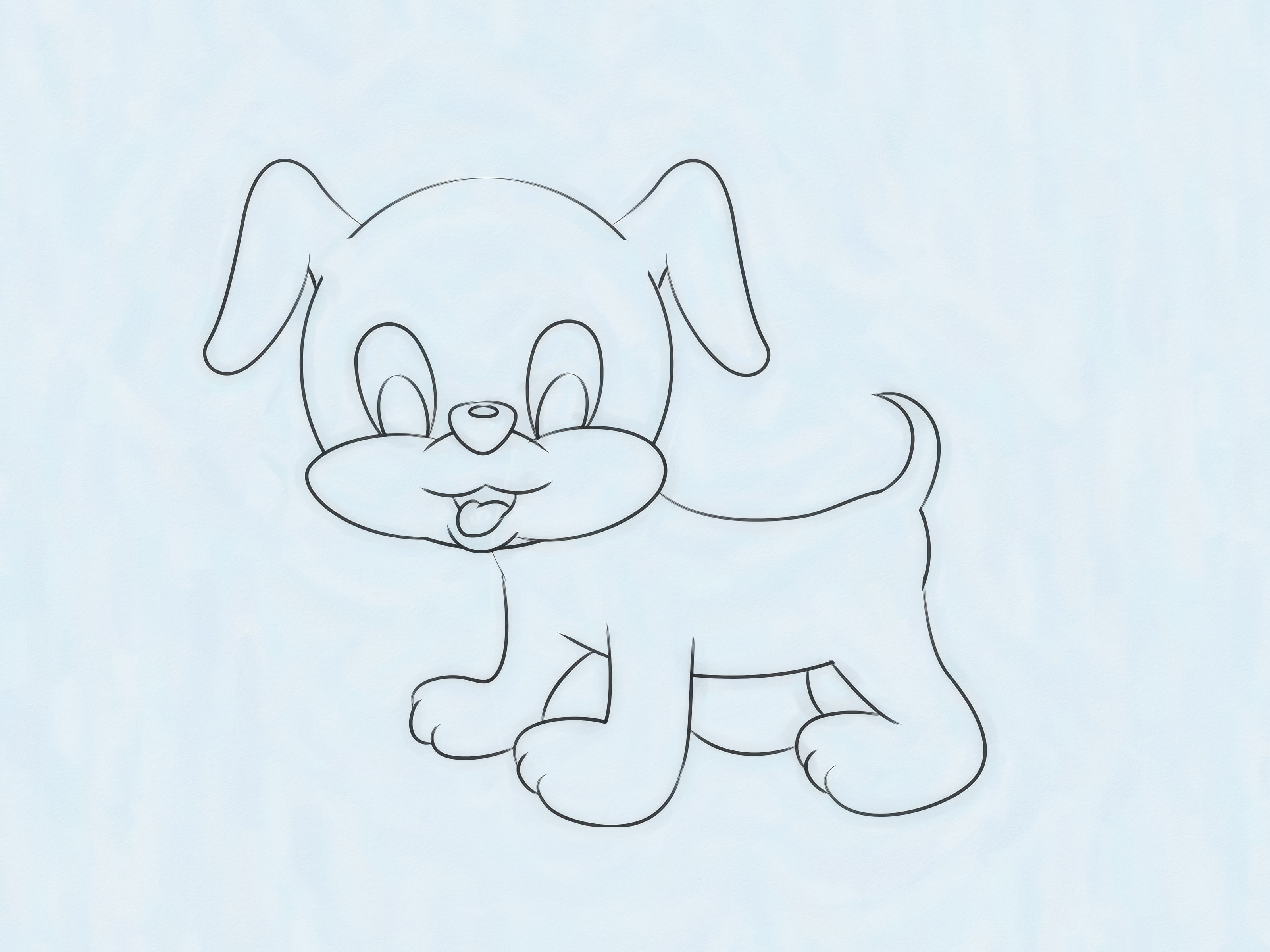 Рисунок щенка для срисовки