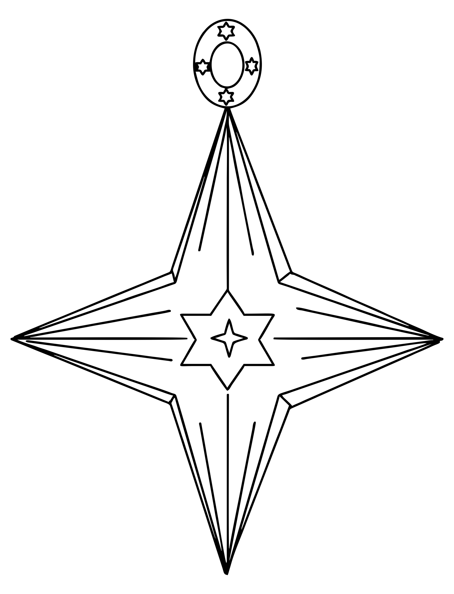 Рисунок карандашом звезда рождественская