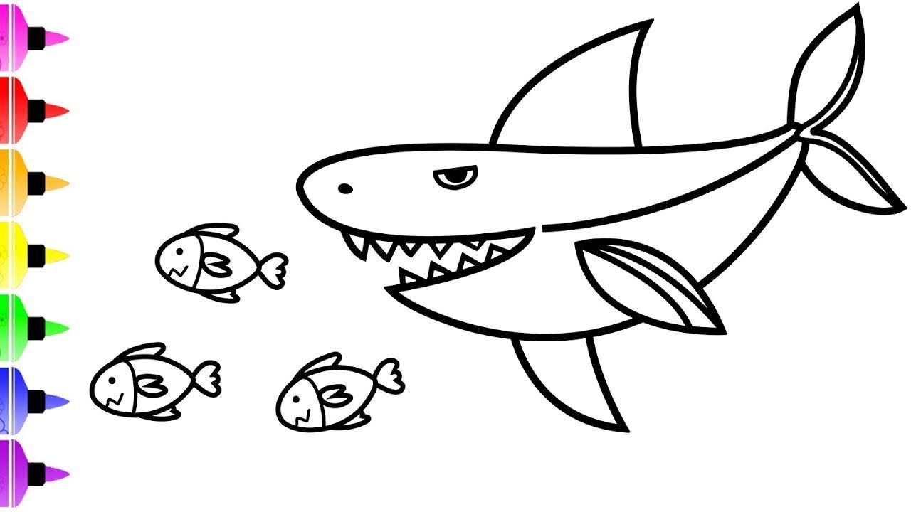 Распечатка акулы для детей