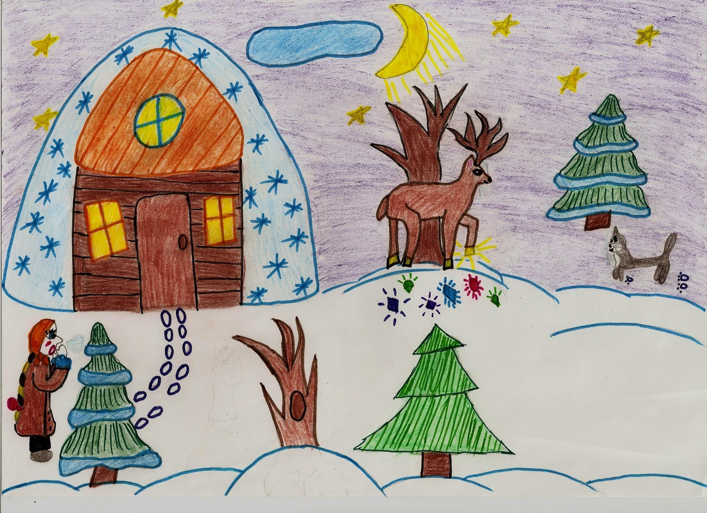 Сказка зимовье рисунки детей