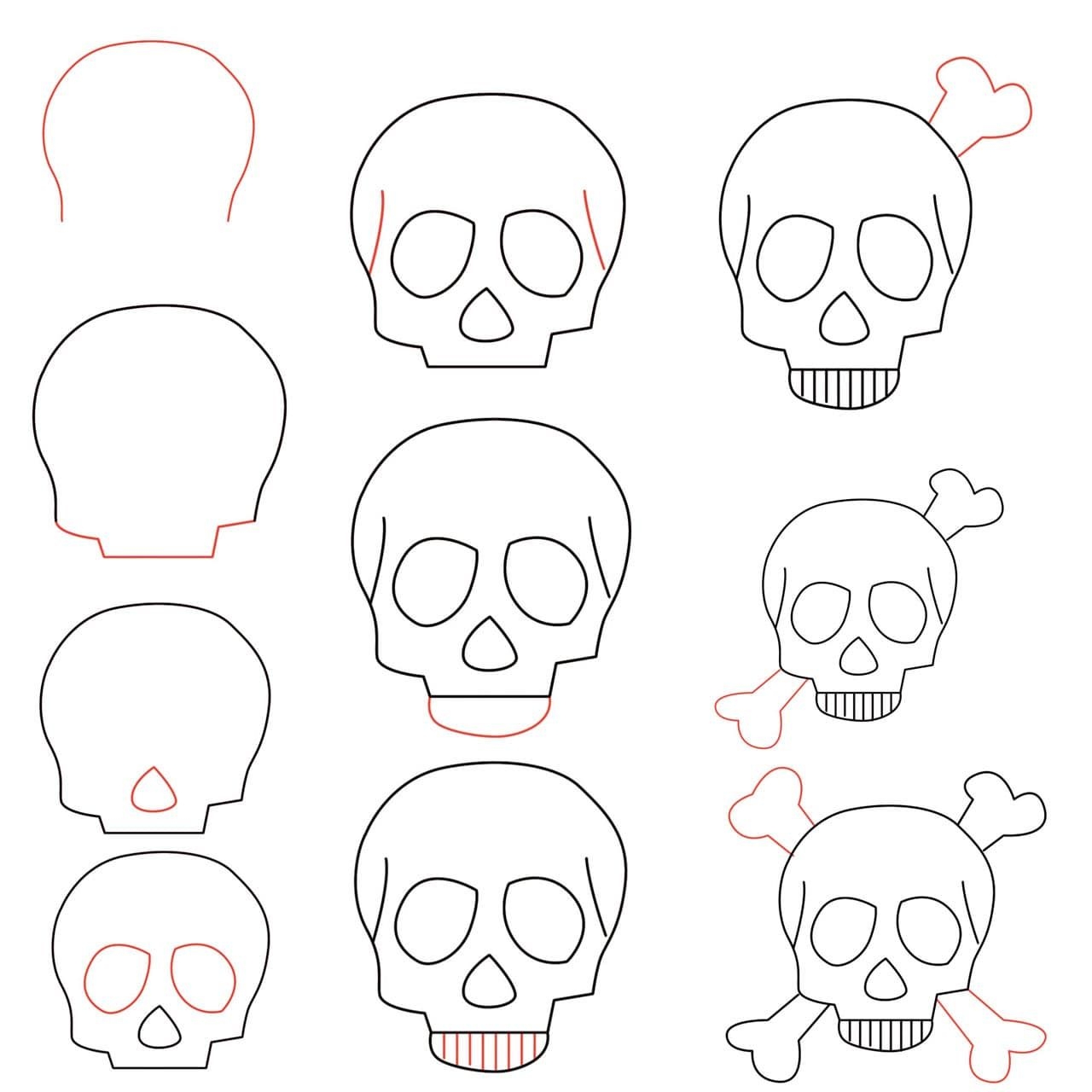 Как нарисовать череп карандашом: поэтапное описание как сделать рисунок в виде черепа
