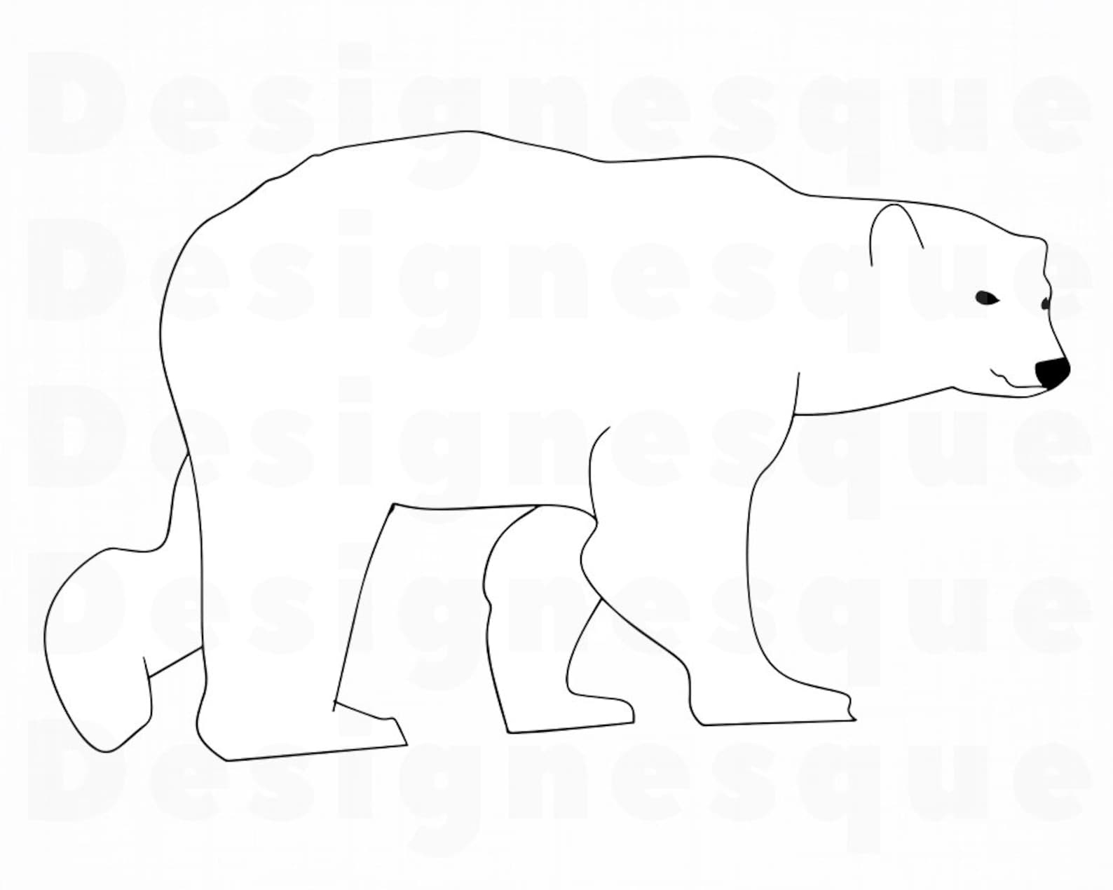 Трафарет белого медведя для рисования