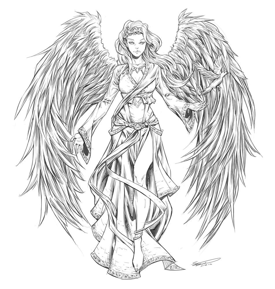 Рисунки ангелочков с крыльями красивые - 64 фото