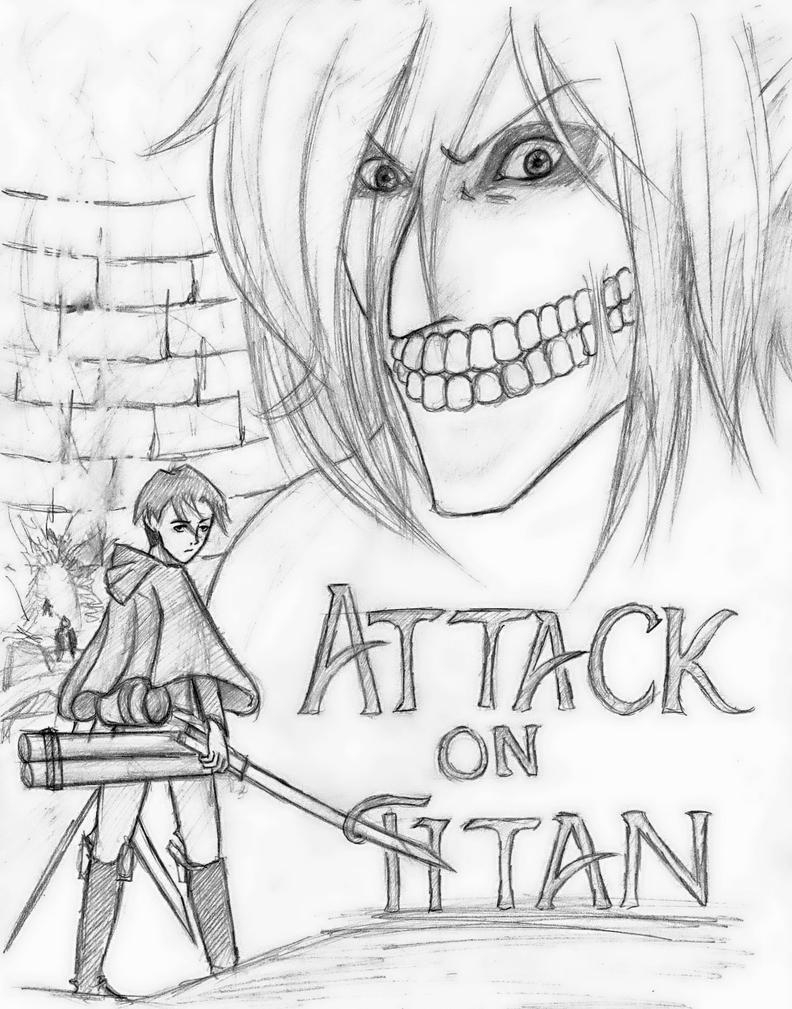 Аниме рисунки карандашом атака титанов