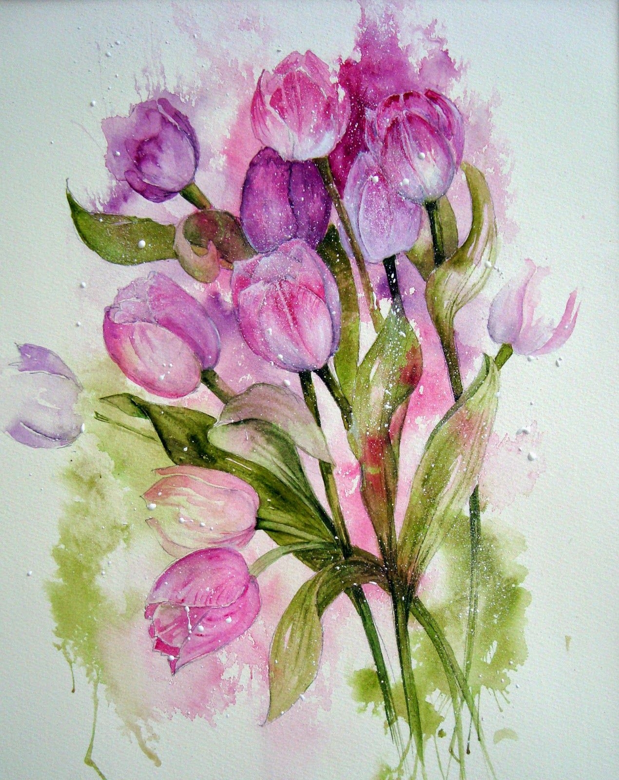 Рисунок букет цветов акварелью - 56 фото