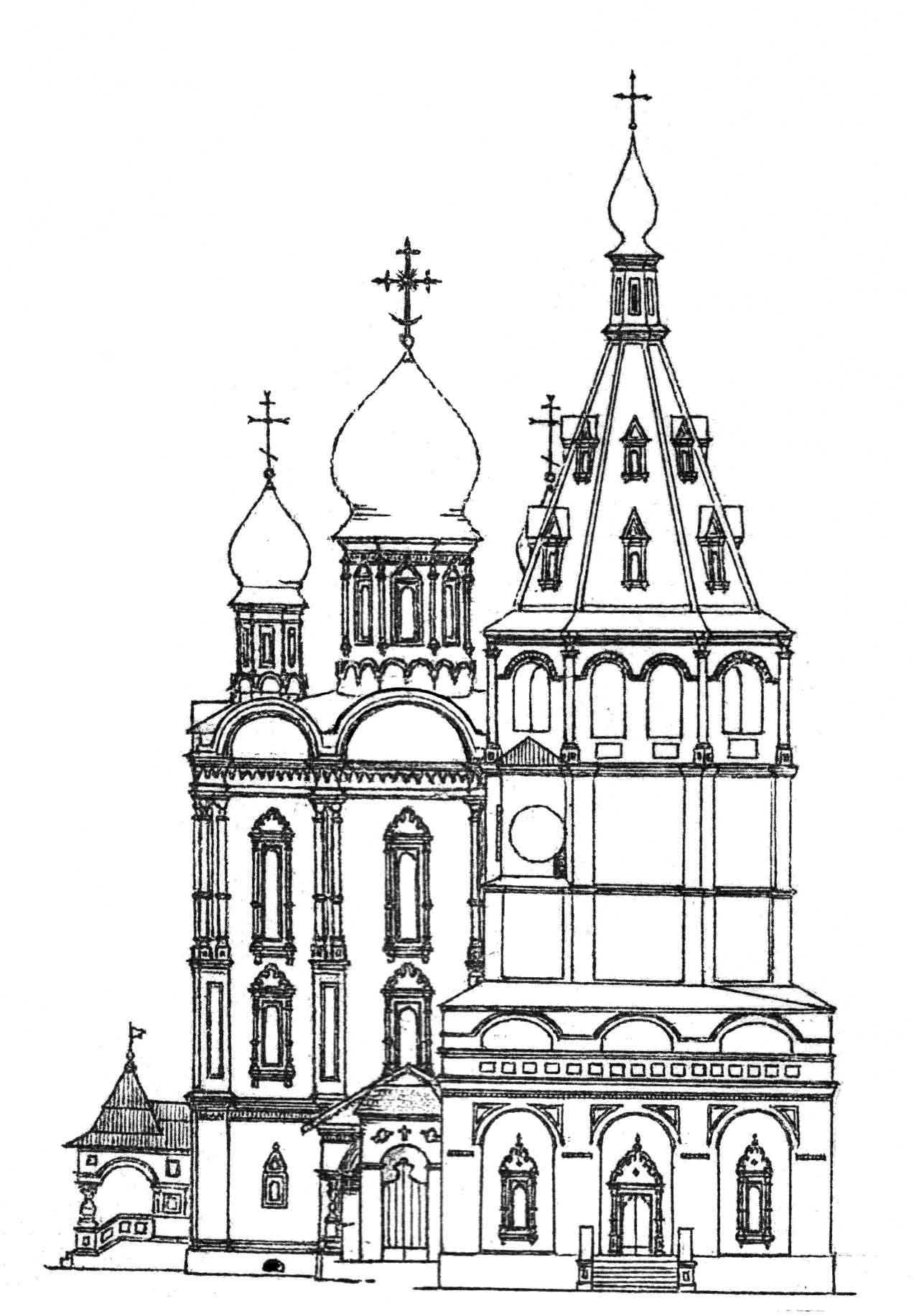 Успенский кафедральный собор рисунок