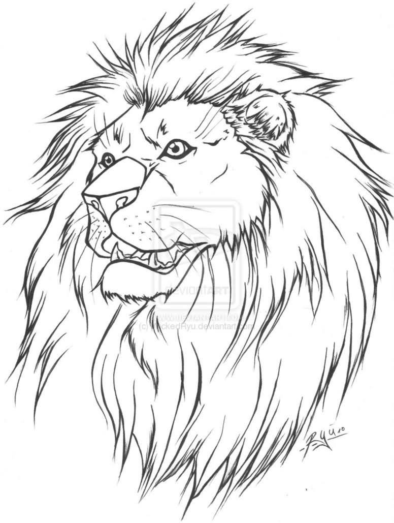 Рисунок Льва для срисовки