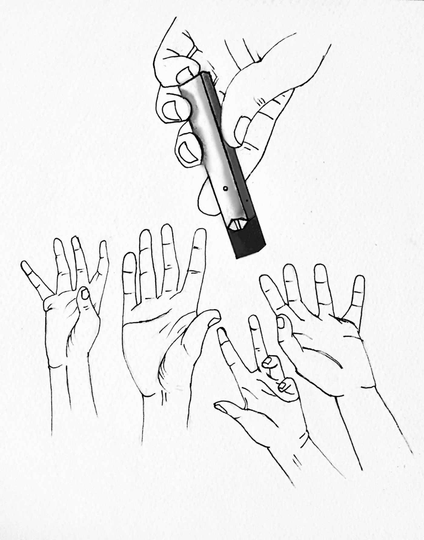 Рука с сигаретой рисунок