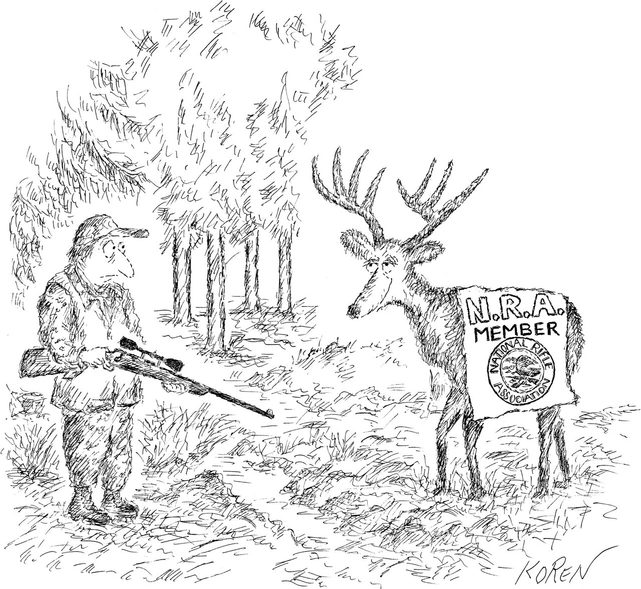 Охотник с ружьем рисунок