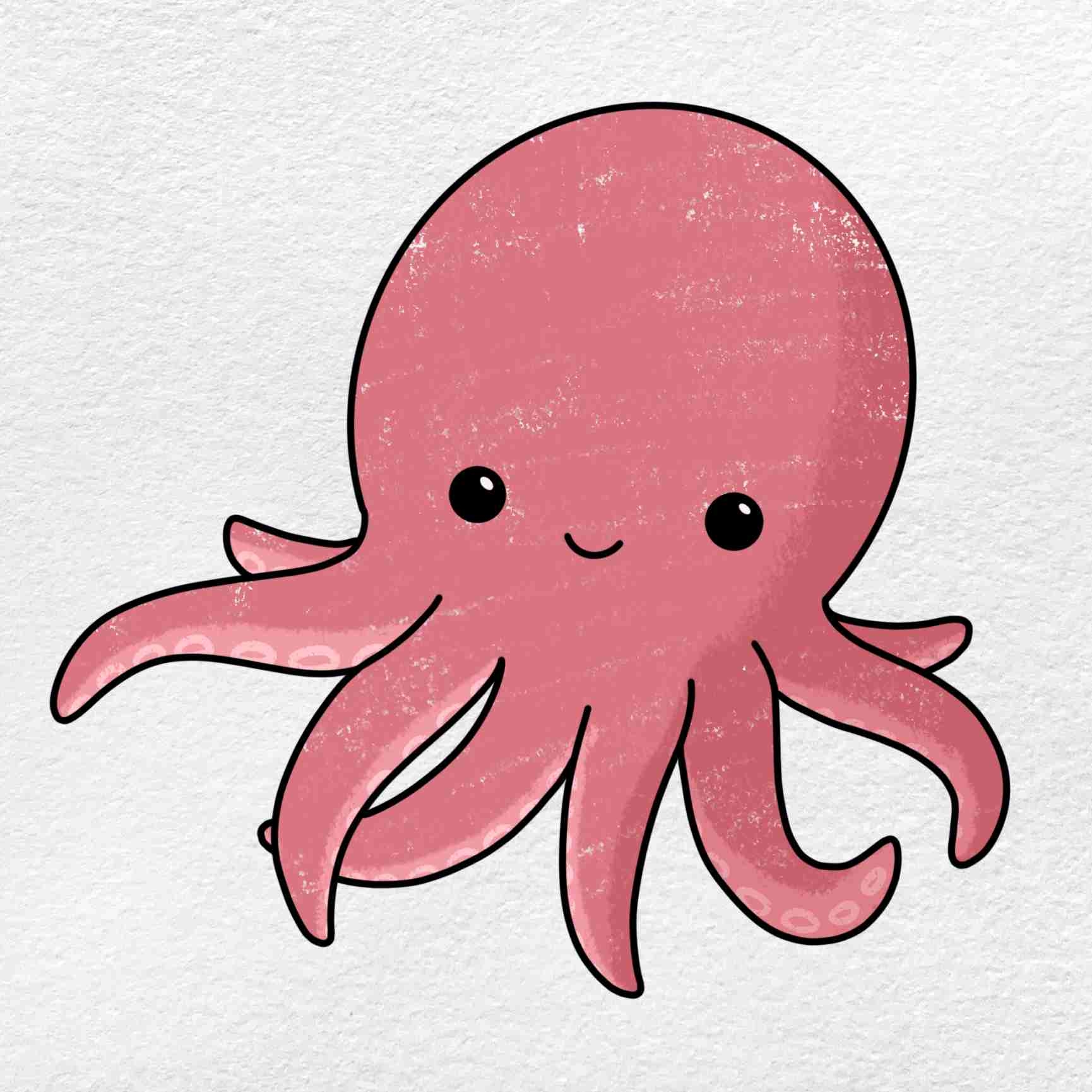 How to draw cute Octopus illustration