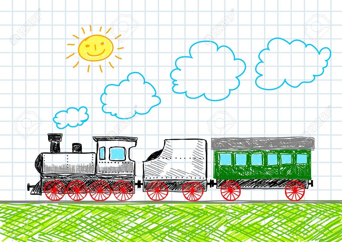 Рисунок поезда для детей 2 класса