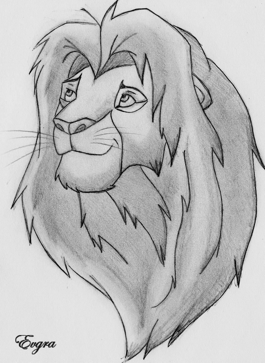 Рисунки карандашом Король Лев Симба