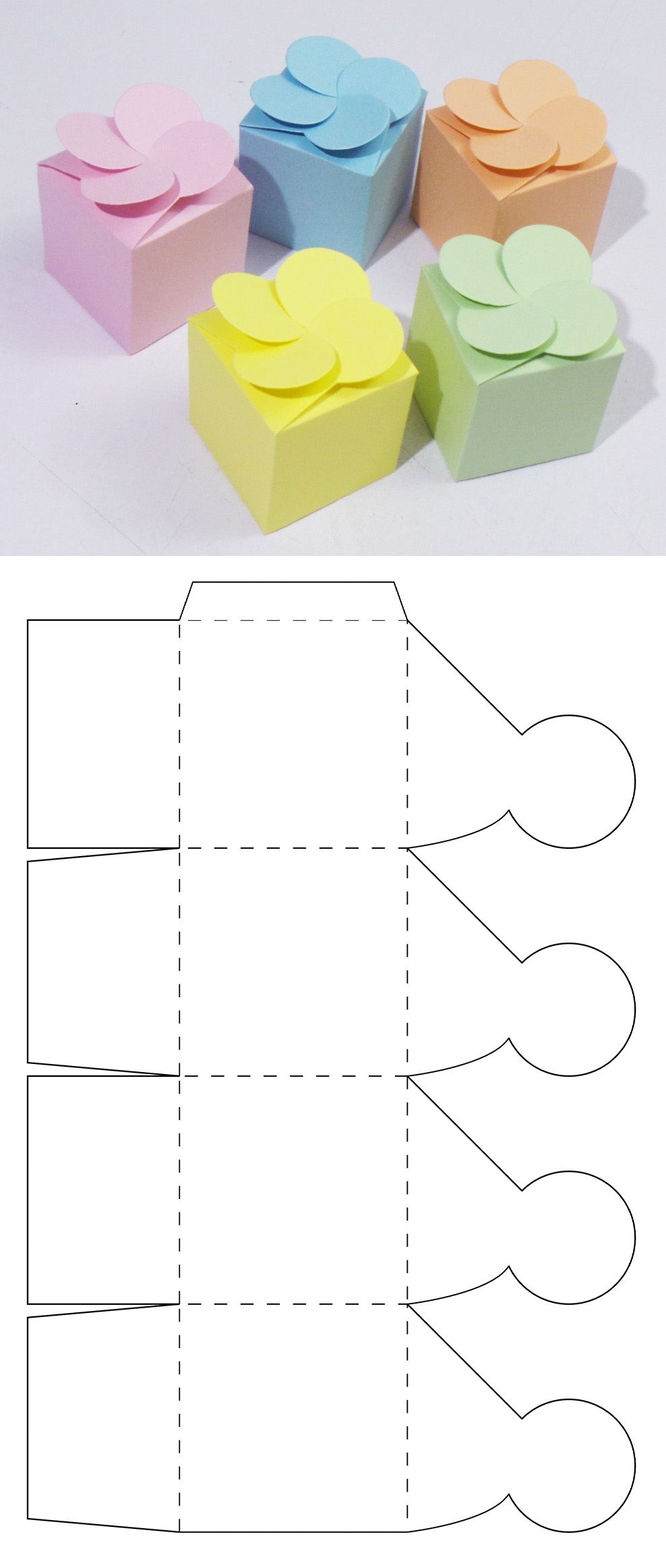 Шаблон коробки из бумаги