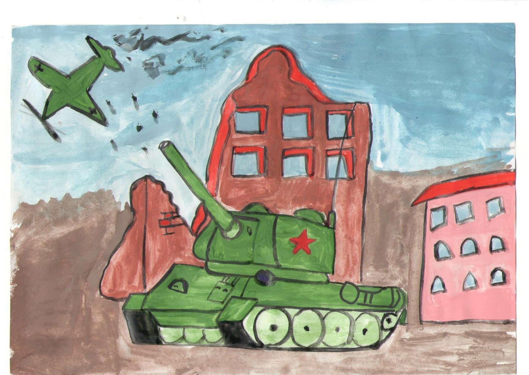 Рисунок на войну детский легкий (47 фото) » рисунки для срисовки на steklorez69.ru