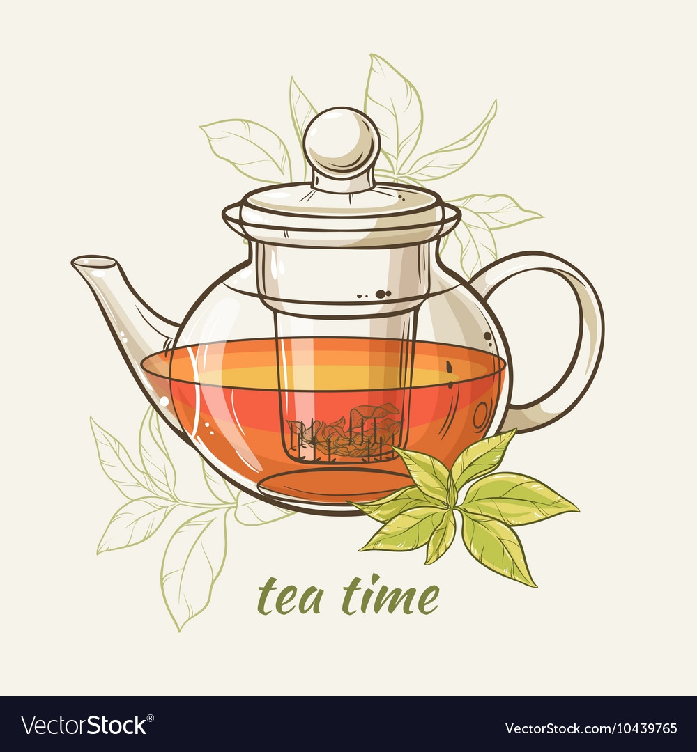 Чайник чая вектор